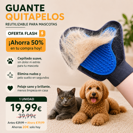 🐾 Guante Quitapelos Reutilizable para Mascotas